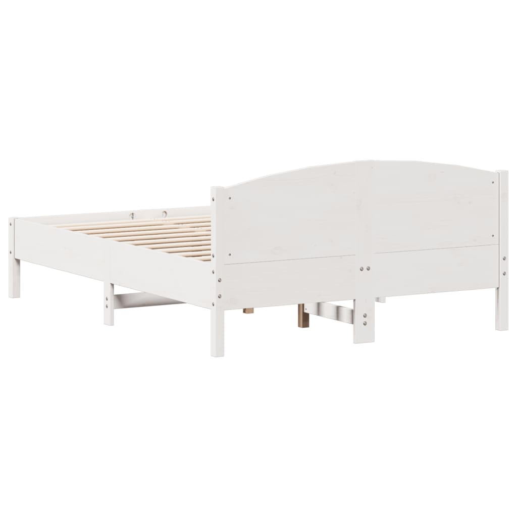 sengeramme uden madras 120x190 cm massivt fyrretræ hvid