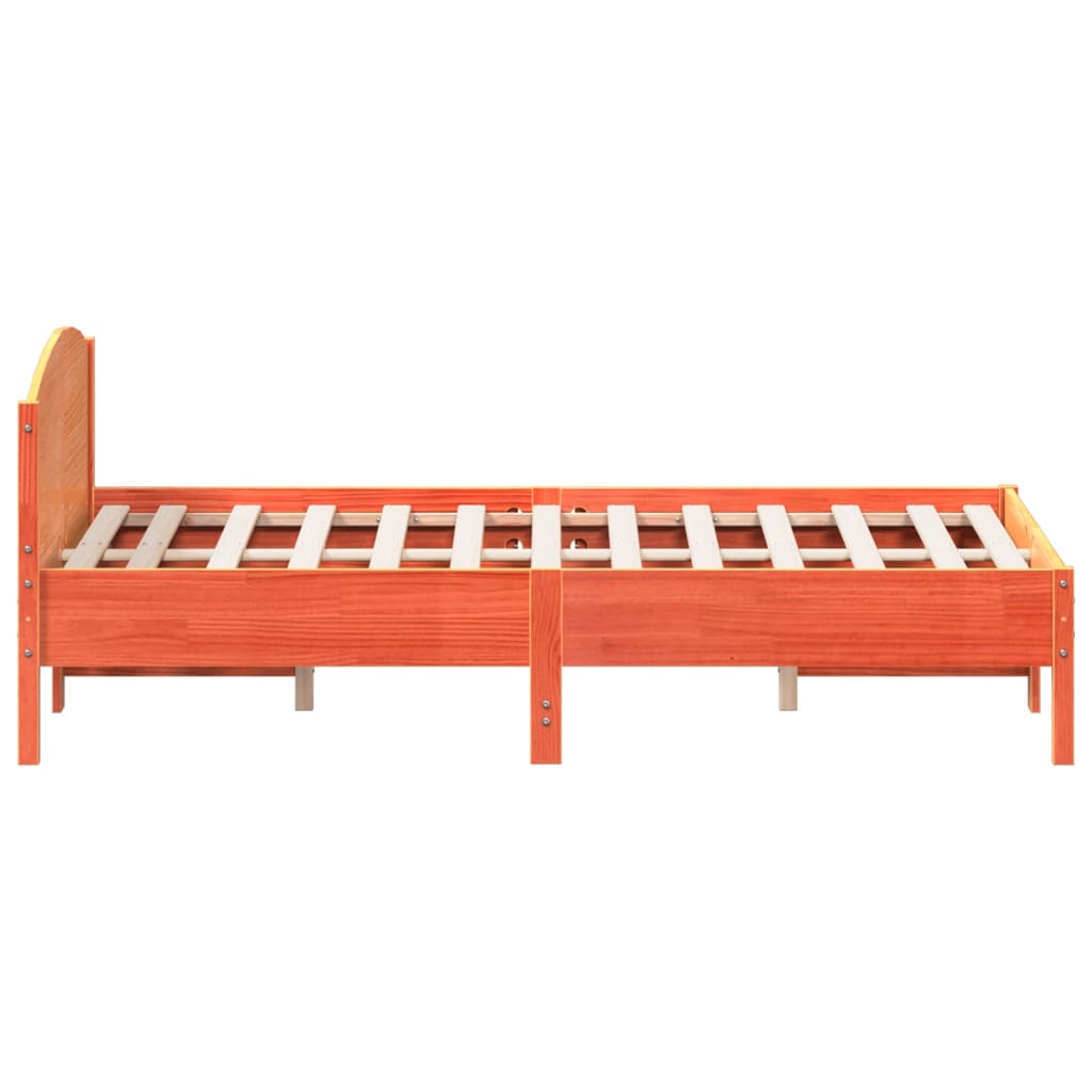 sengeramme uden madras 120x190 cm massivt fyrretræ gyldenbrun