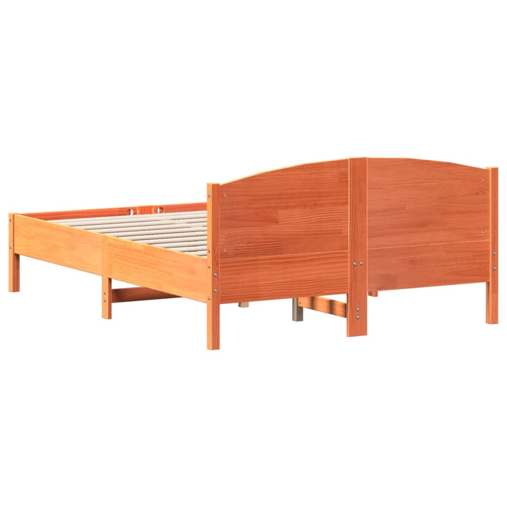 sengeramme uden madras 120x190 cm massivt fyrretræ gyldenbrun