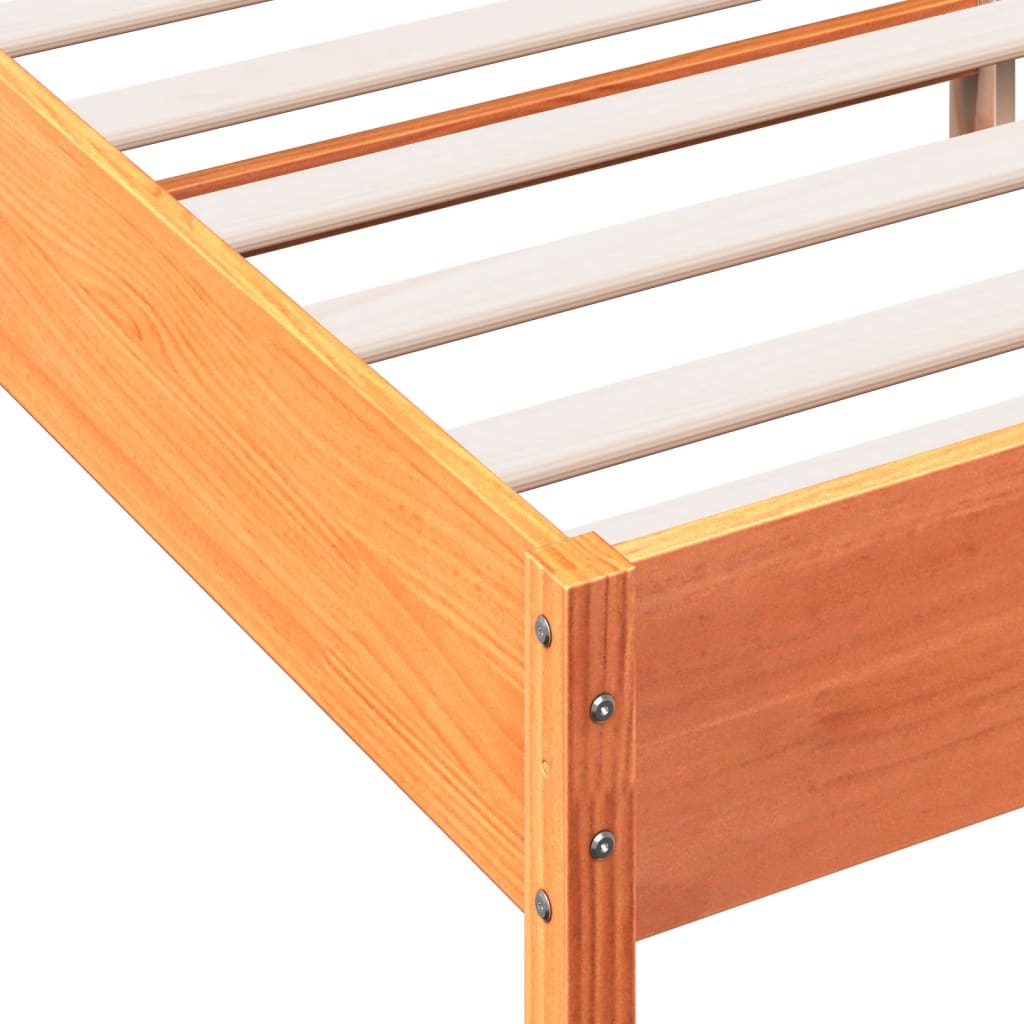 sengeramme uden madras 120x190 cm massivt fyrretræ gyldenbrun