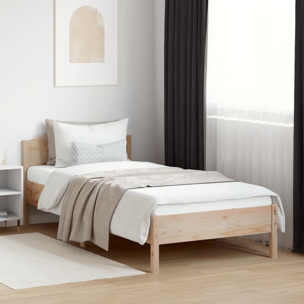 sengeramme uden madras 100x200 cm massivt fyrretræ