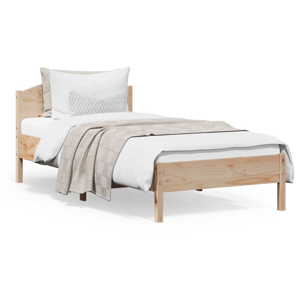 sengeramme uden madras 100x200 cm massivt fyrretræ