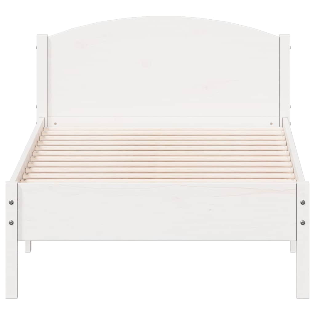 sengeramme uden madras 100x200 cm massivt fyrretræ hvid