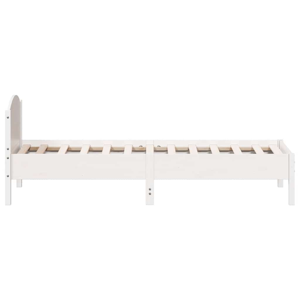 sengeramme uden madras 100x200 cm massivt fyrretræ hvid