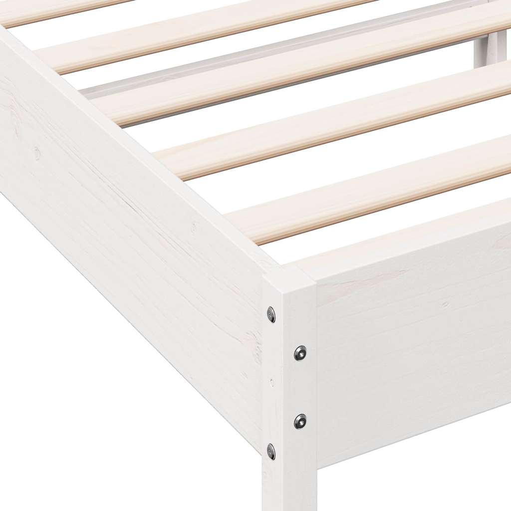 sengeramme uden madras 100x200 cm massivt fyrretræ hvid