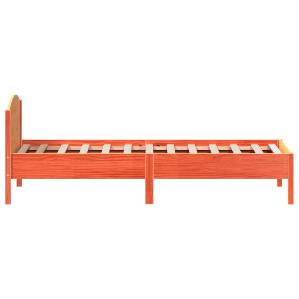 sengeramme uden madras 100x200 cm massivt fyrretræ gyldenbrun