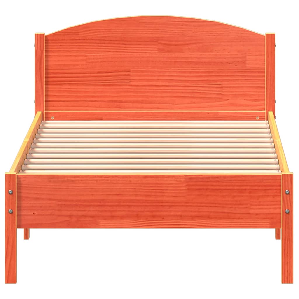 sengeramme uden madras 90x200 cm massivt fyrretræ gyldenbrun