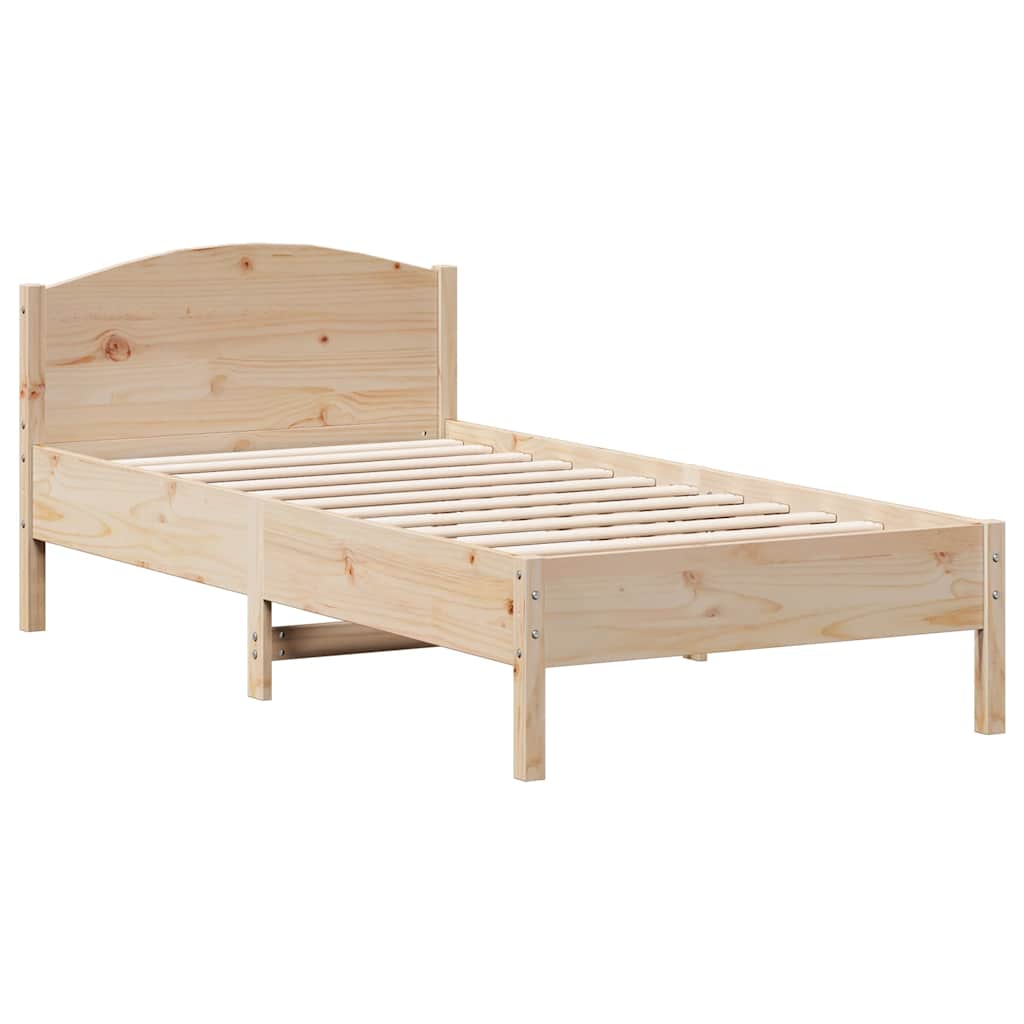 sengeramme uden madras 75x190 cm massivt fyrretræ