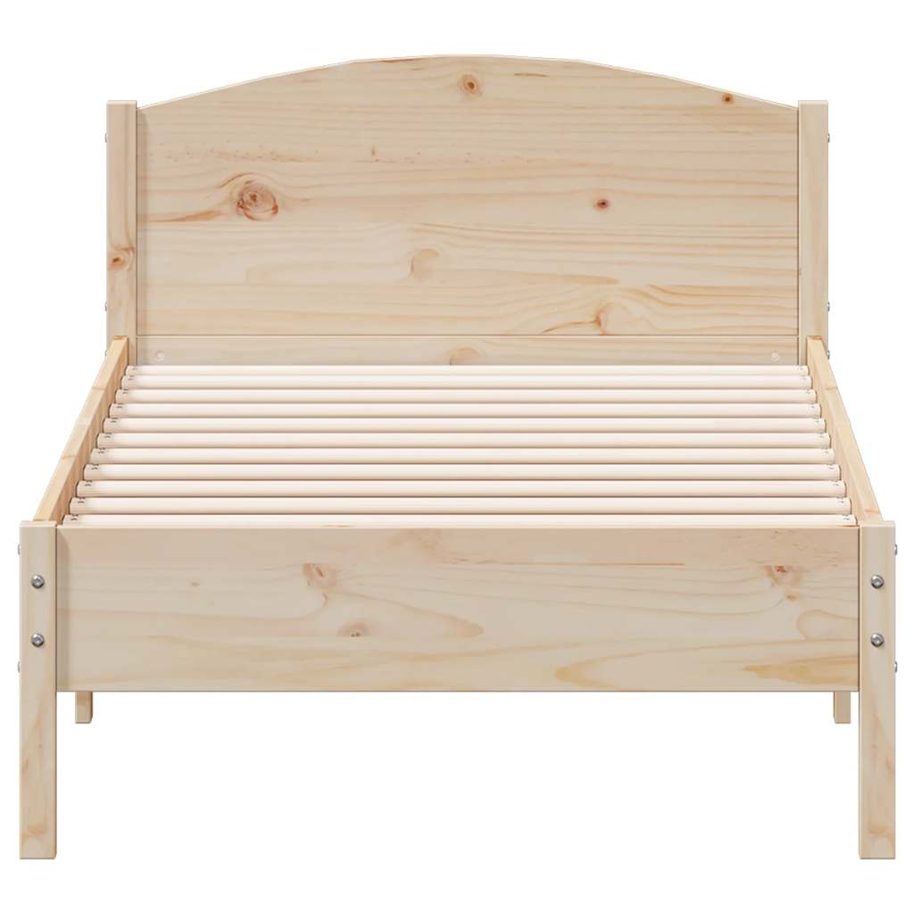 sengeramme uden madras 75x190 cm massivt fyrretræ