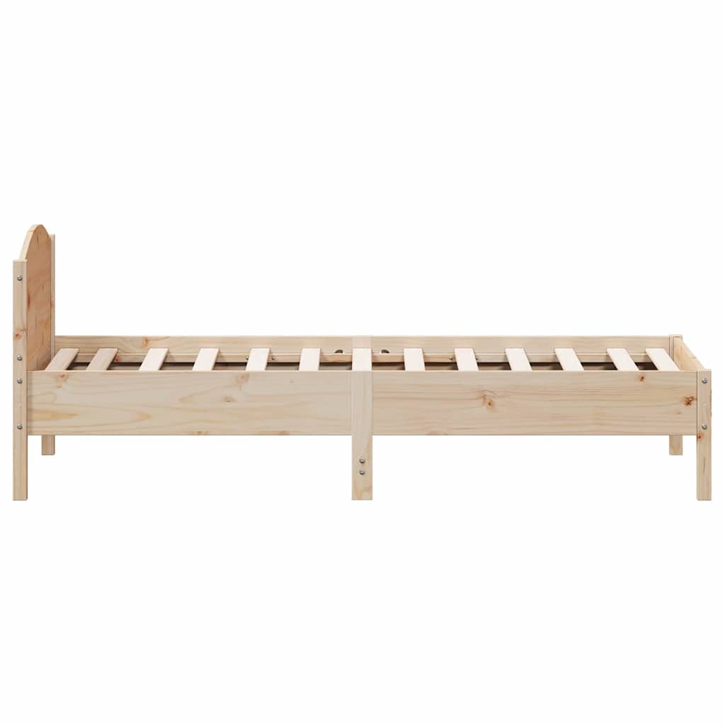 sengeramme uden madras 75x190 cm massivt fyrretræ