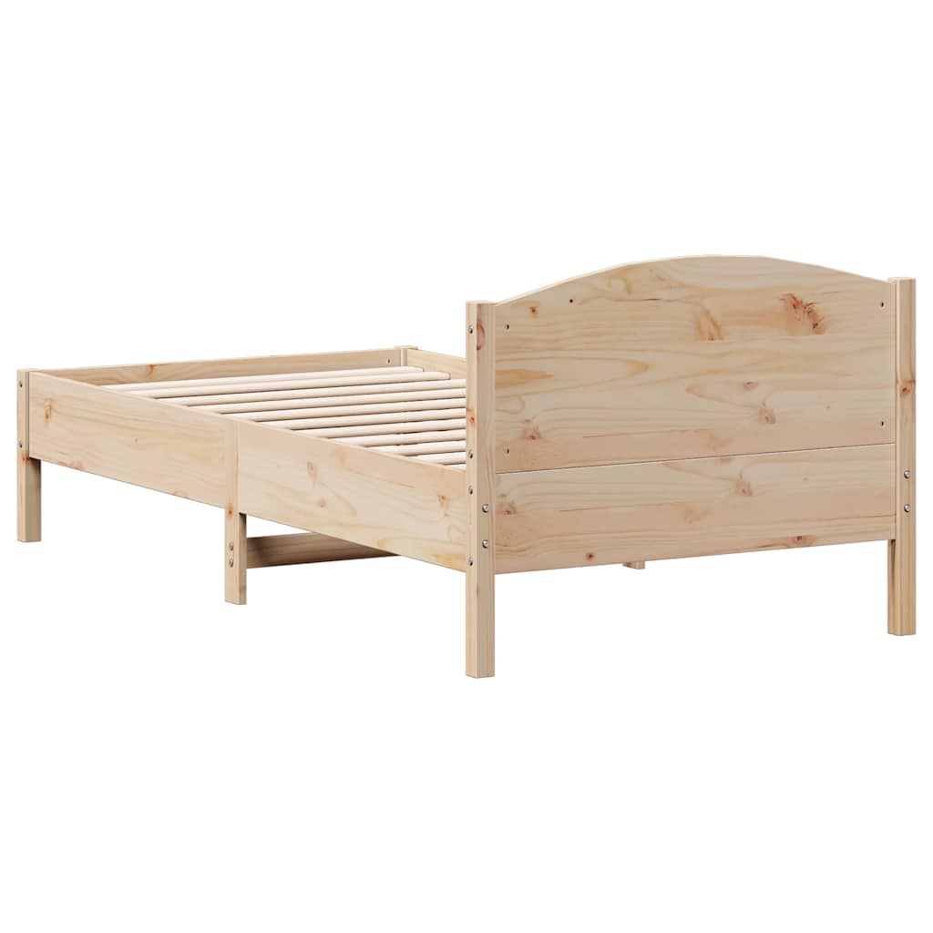 sengeramme uden madras 75x190 cm massivt fyrretræ