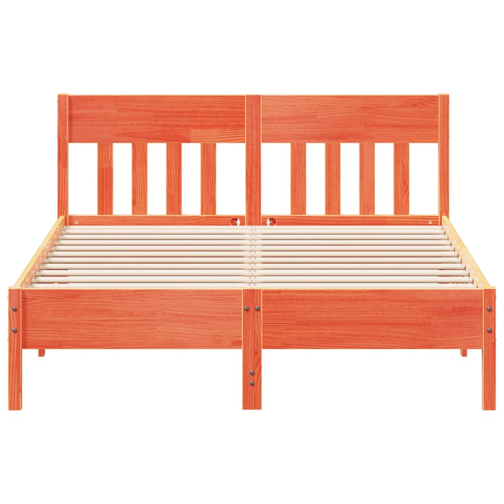 sengeramme uden madras 150x200 cm massivt fyrretræ gyldenbrun