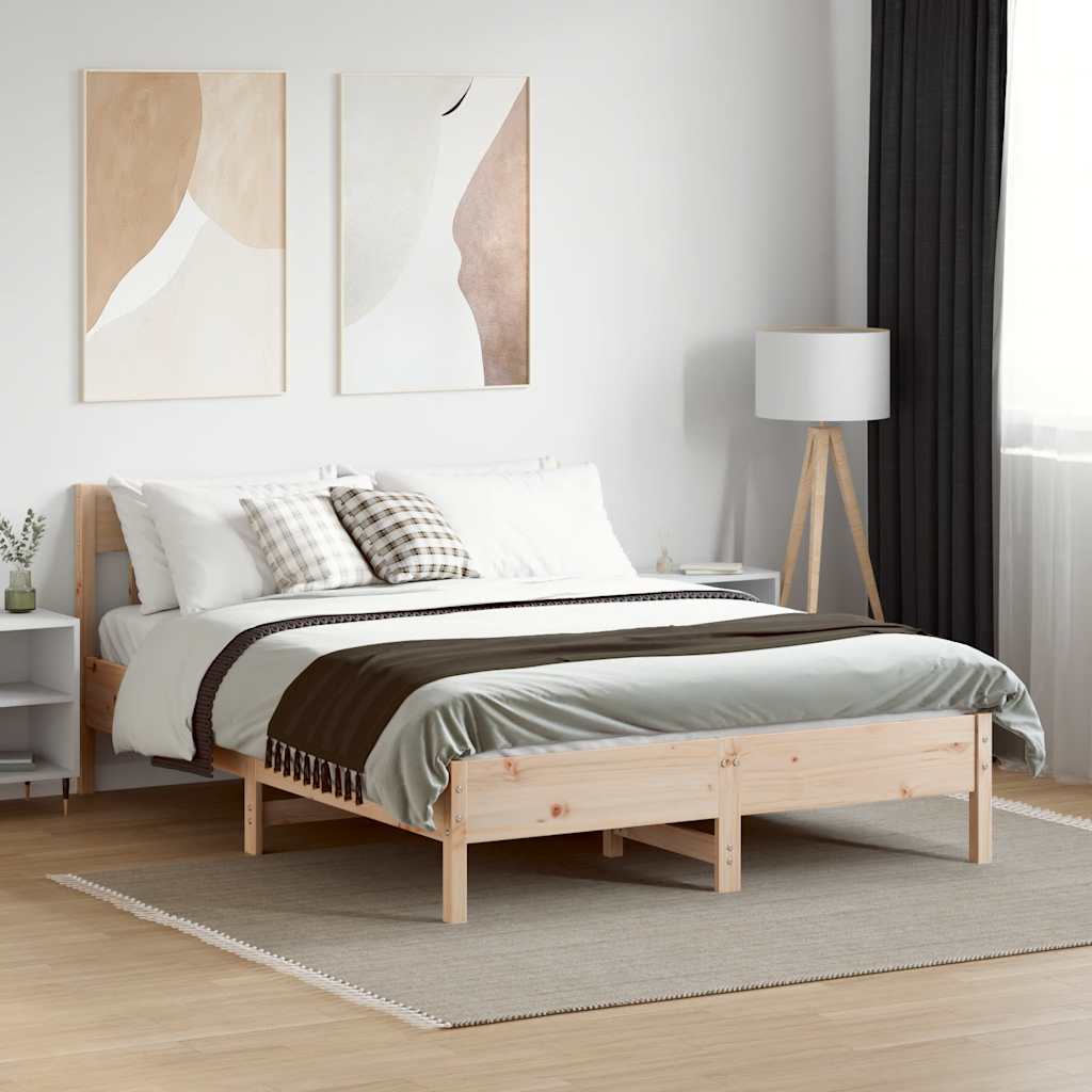 sengeramme uden madras 120x200 cm massivt fyrretræ