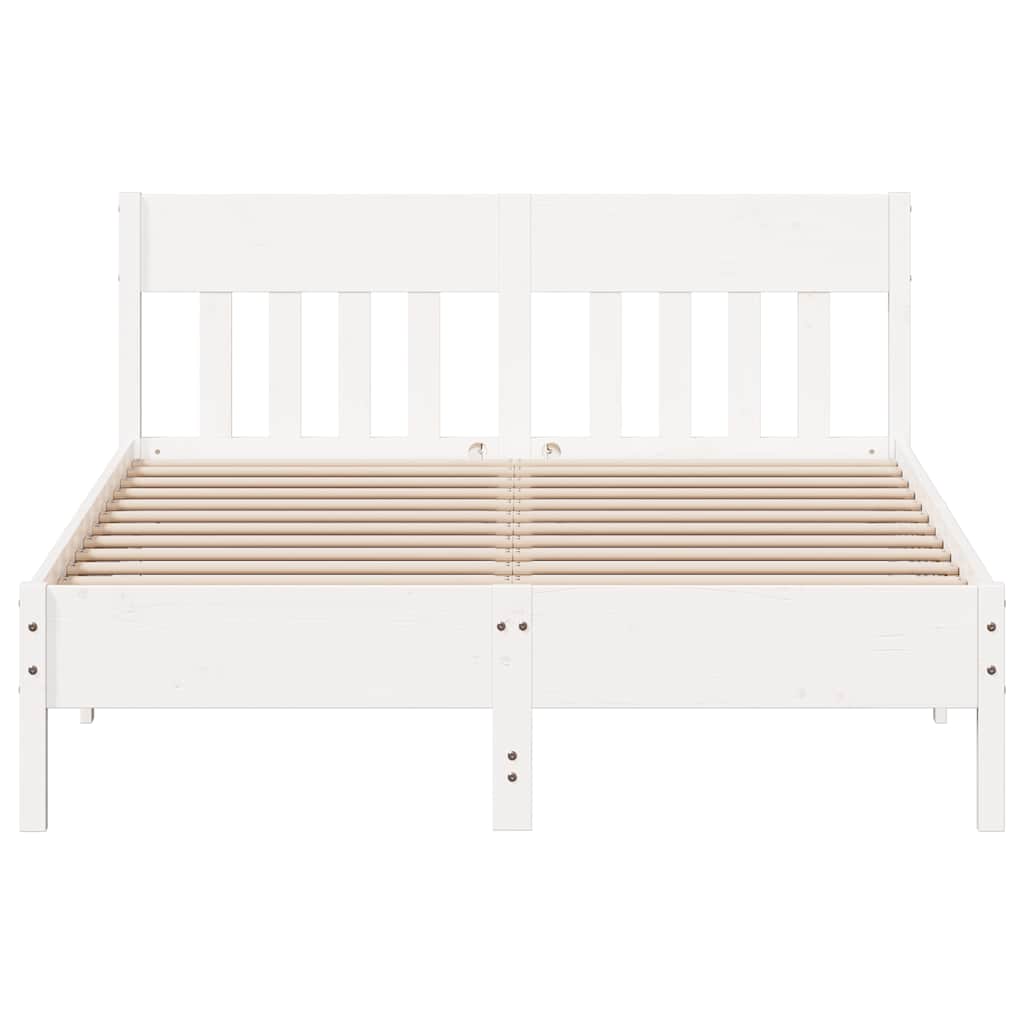sengeramme uden madras 120x200 cm massivt fyrretræ hvid