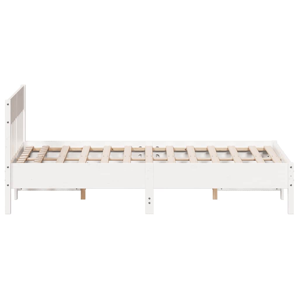 sengeramme uden madras 120x200 cm massivt fyrretræ hvid