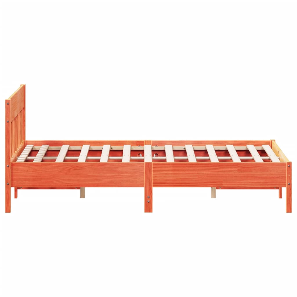 sengeramme uden madras 120x200 cm massivt fyrretræ gyldenbrun