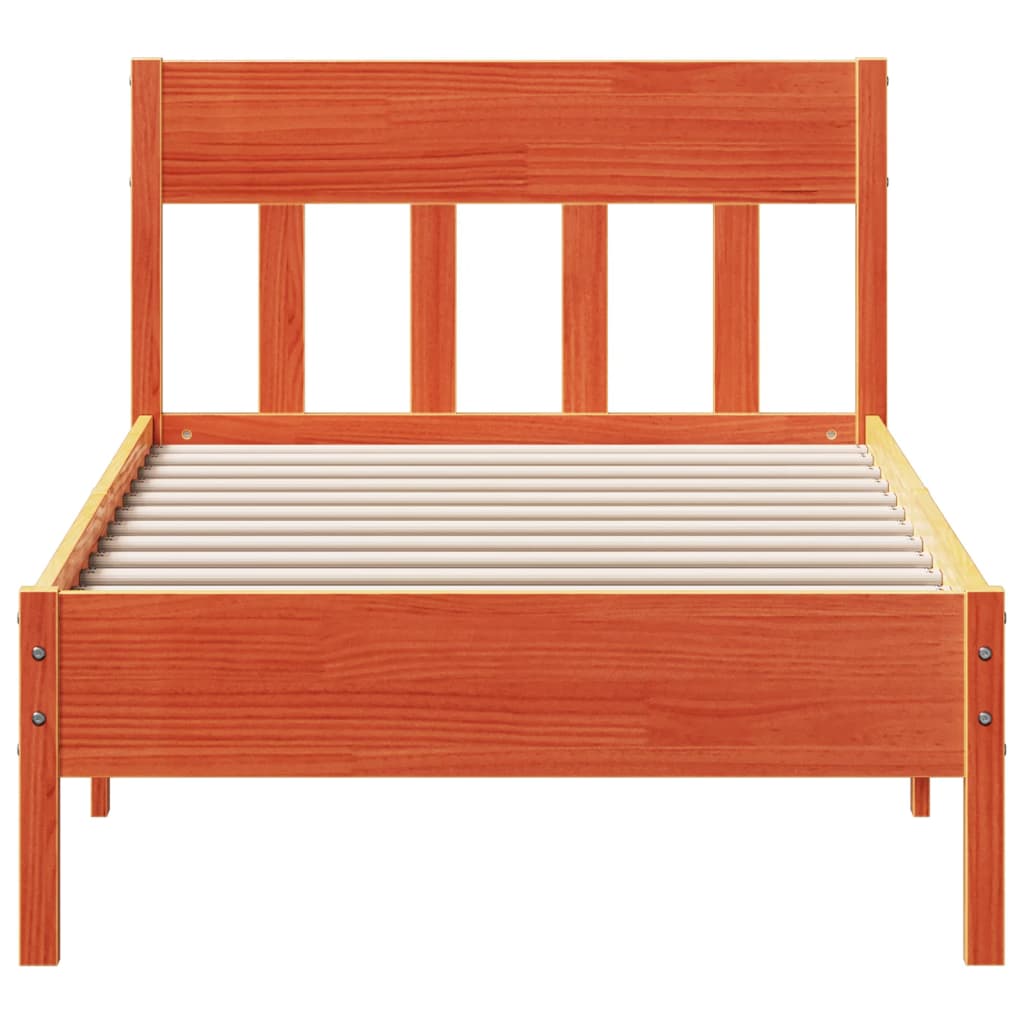 sengeramme uden madras 100x200 cm massivt fyrretræ gyldenbrun