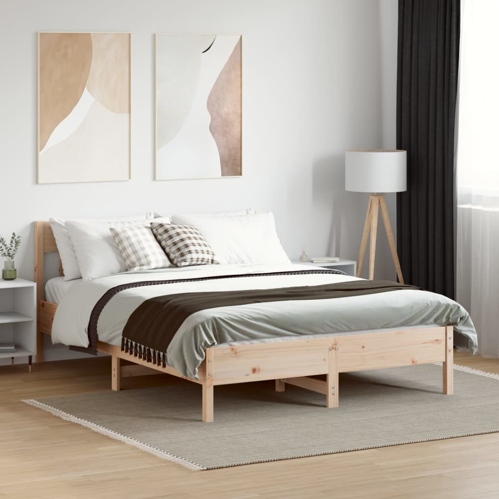 sengeramme uden madras 120x190 cm massivt fyrretræ