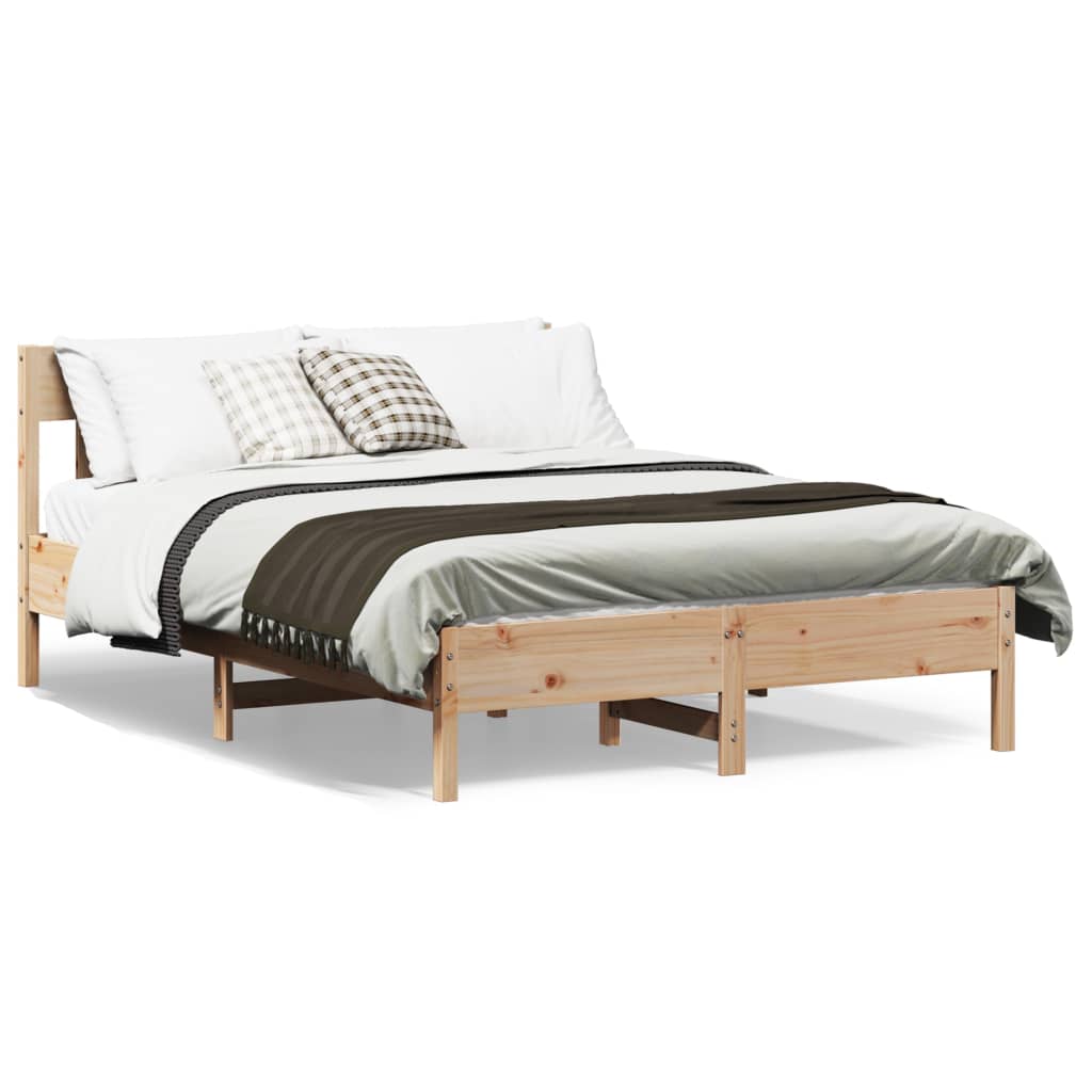 sengeramme uden madras 120x190 cm massivt fyrretræ
