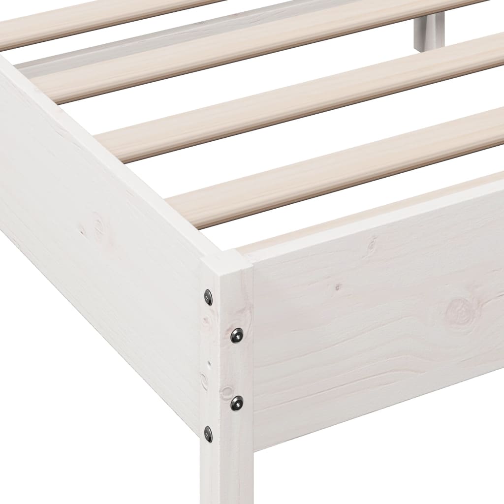 sengeramme uden madras 120x190 cm massivt fyrretræ hvid