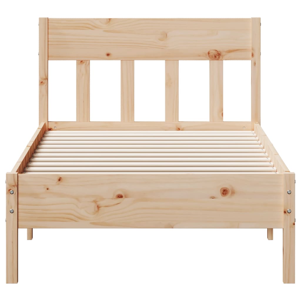 sengeramme uden madras 90x190 cm massivt fyrretræ