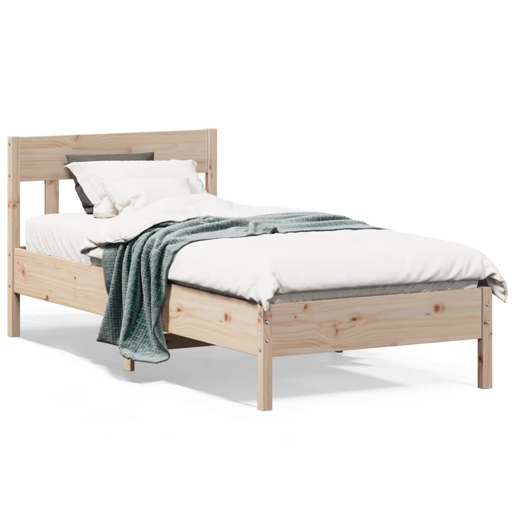 sengeramme uden madras 90x190 cm massivt fyrretræ