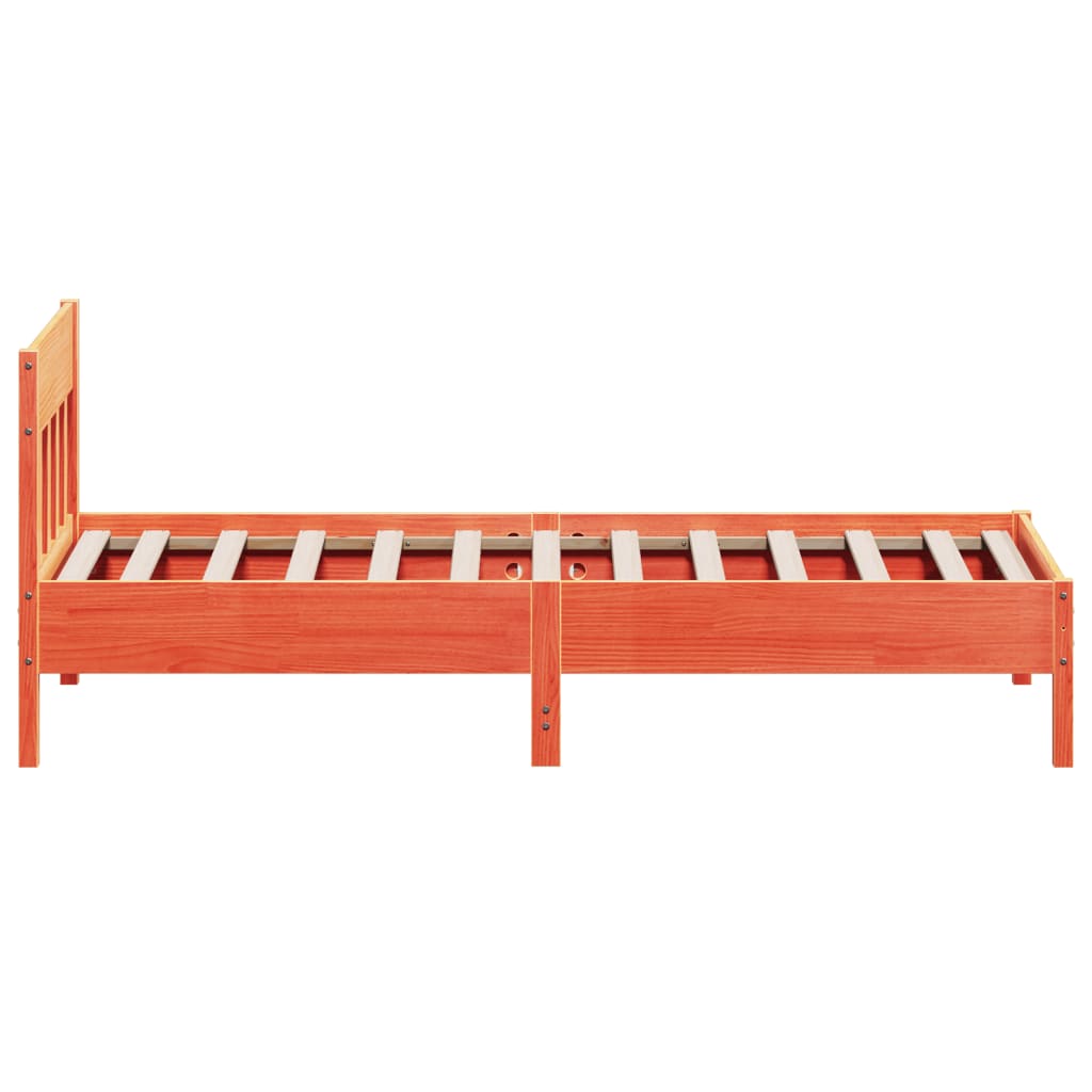 sengeramme uden madras 90x190 cm massivt fyrretræ gyldenbrun