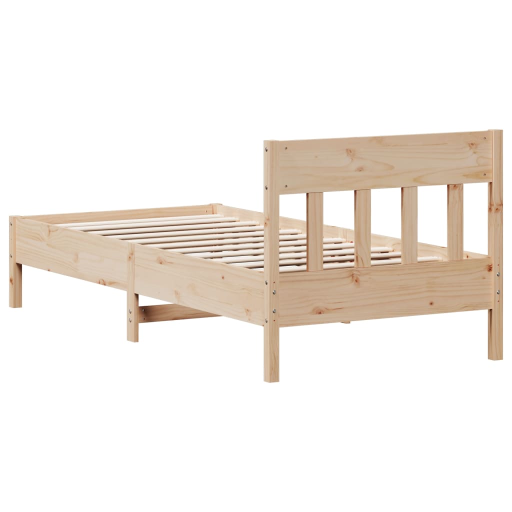 sengeramme uden madras 75x190 cm massivt fyrretræ