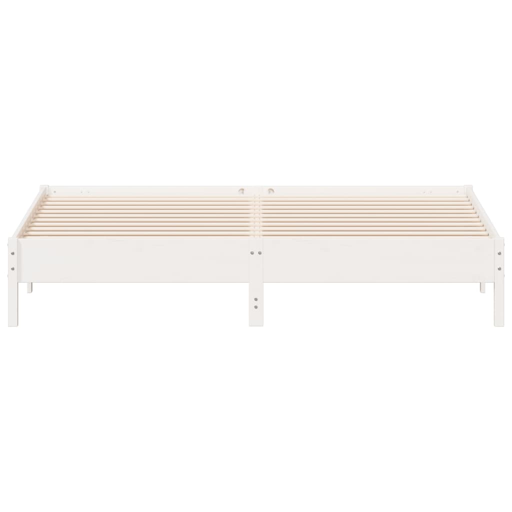 sengeramme uden madras 200x200 cm massivt fyrretræ hvid