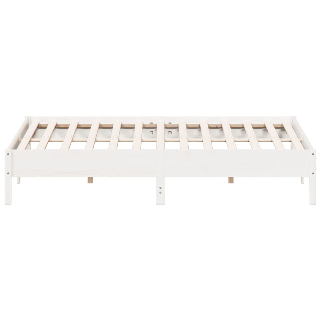 sengeramme uden madras 200x200 cm massivt fyrretræ hvid