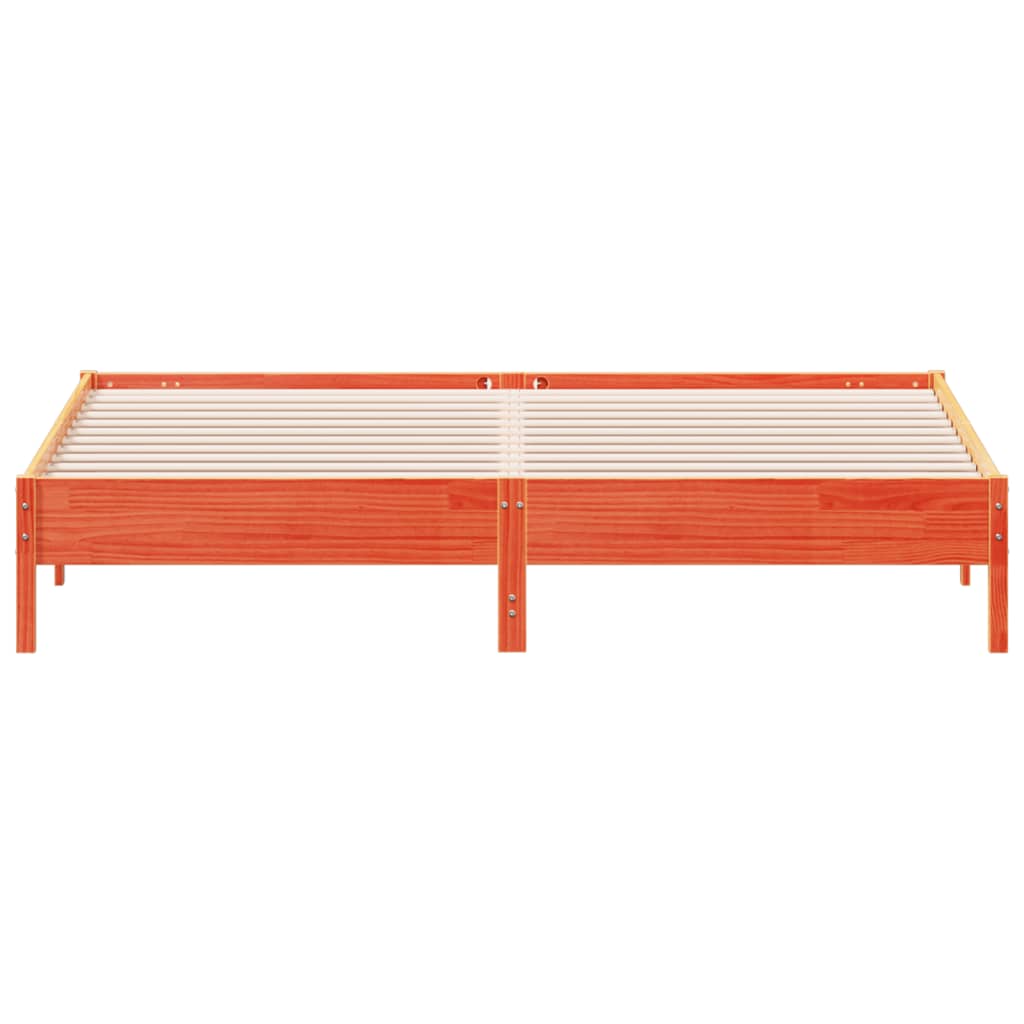 sengeramme uden madras 200x200 cm massivt fyrretræ gyldenbrun