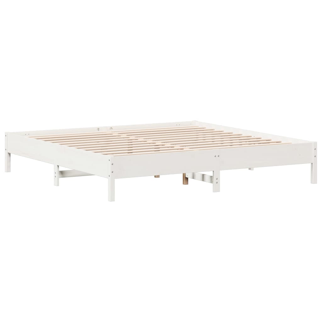 sengeramme uden madras 180x200 cm massivt fyrretræ hvid
