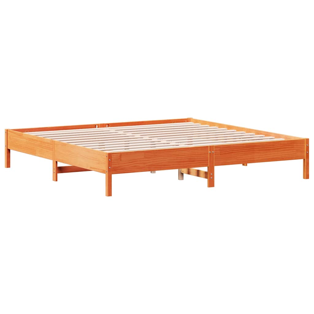 sengeramme uden madras 180x200 cm massivt fyrretræ gyldenbrun