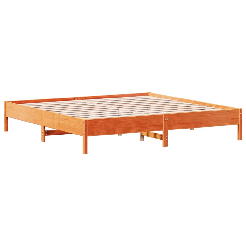 sengeramme uden madras 180x200 cm massivt fyrretræ gyldenbrun