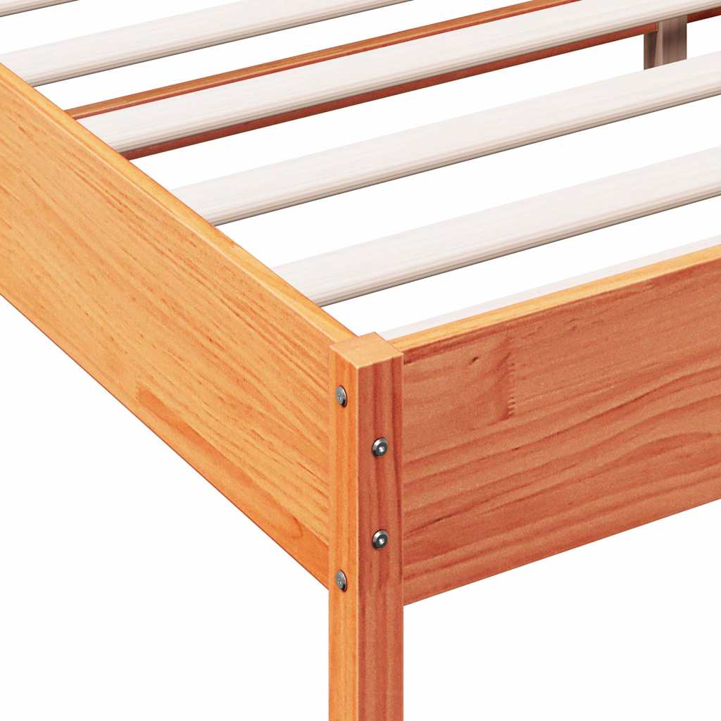 sengeramme uden madras 180x200 cm massivt fyrretræ gyldenbrun