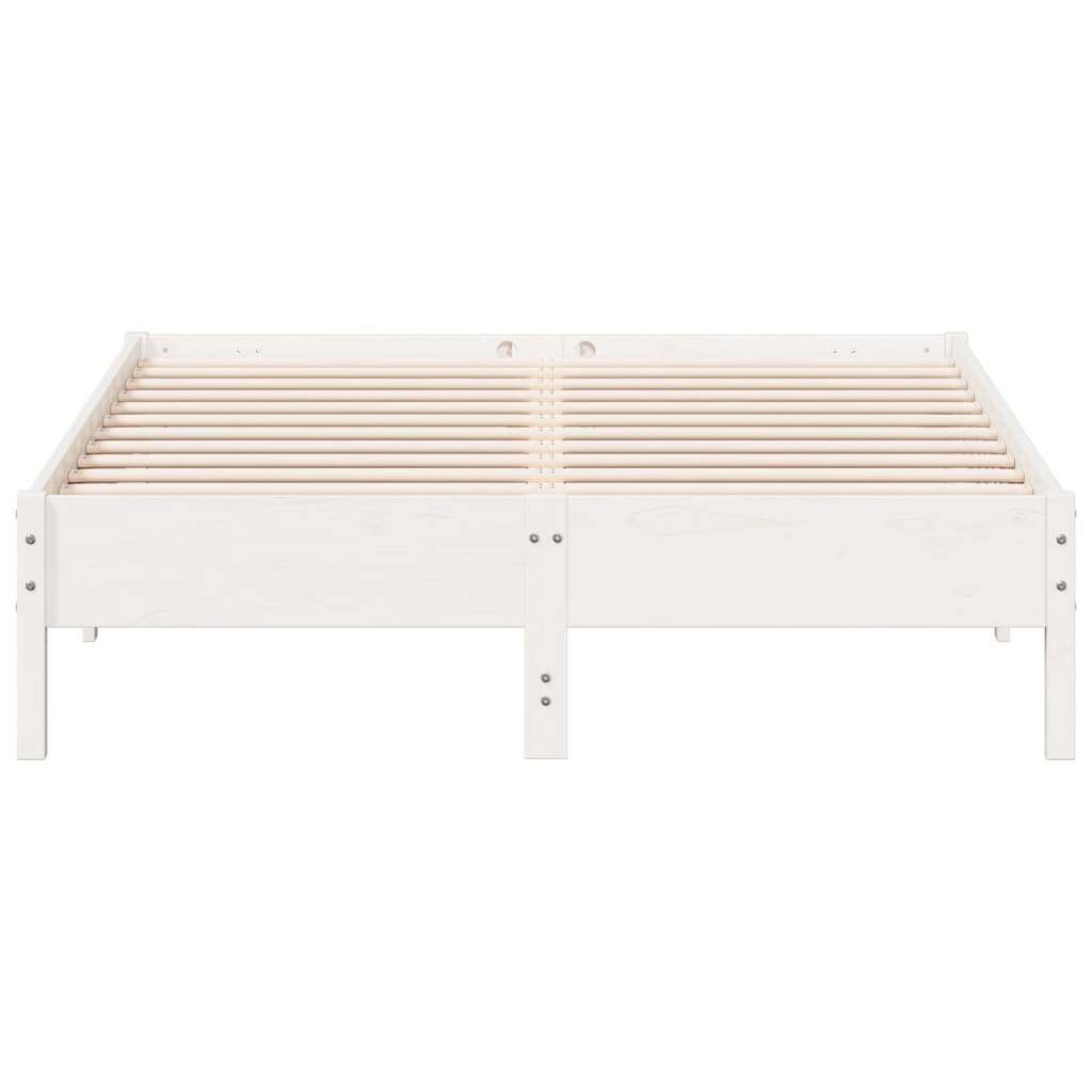 sengeramme uden madras 160x200 cm massivt fyrretræ hvid