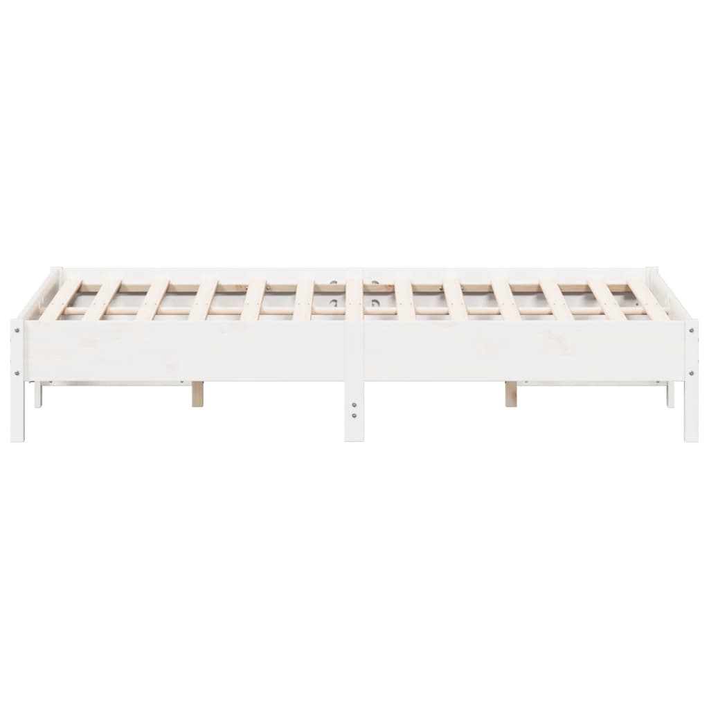 sengeramme uden madras 160x200 cm massivt fyrretræ hvid
