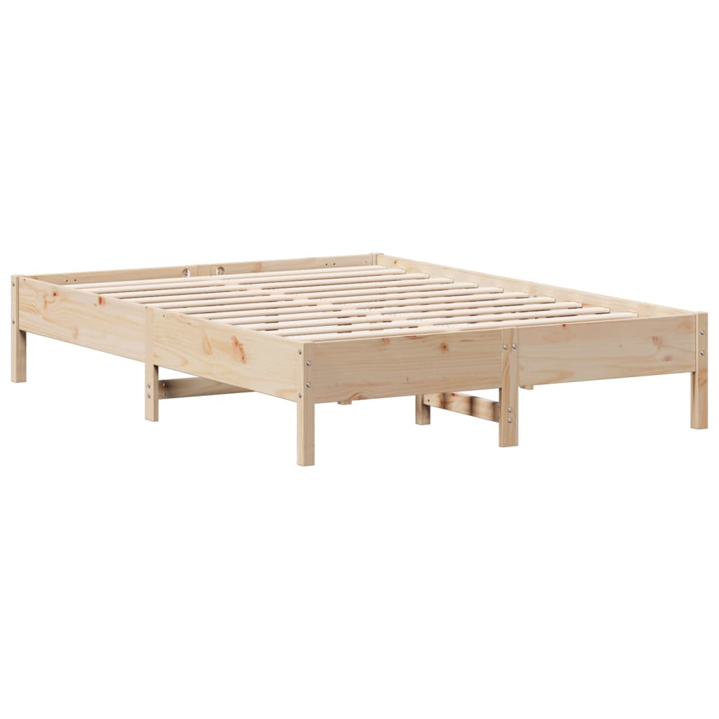 sengeramme uden madras 150x200 cm massivt fyrretræ