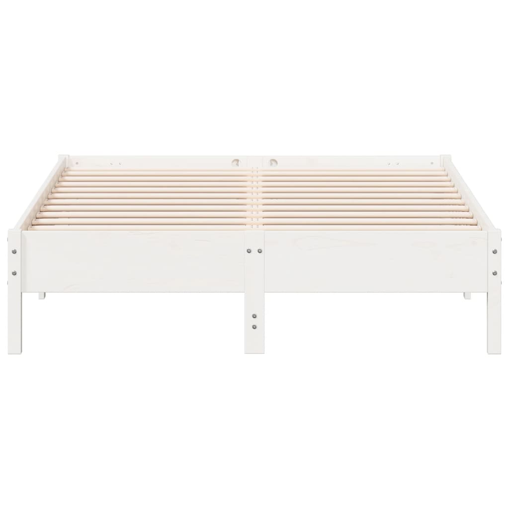 sengeramme uden madras 150x200 cm massivt fyrretræ hvid