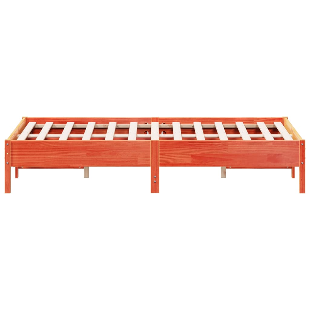 sengeramme uden madras 150x200 cm massivt fyrretræ gyldenbrun