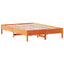 sengeramme uden madras 150x200 cm massivt fyrretræ gyldenbrun
