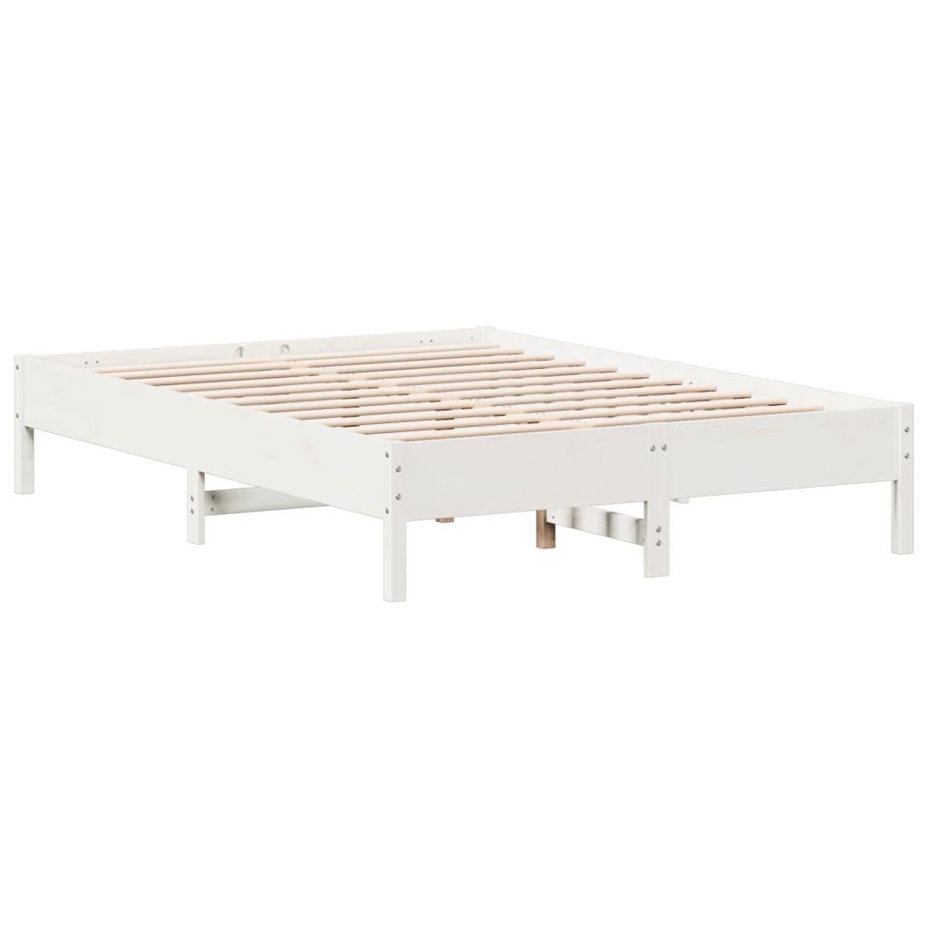 sengeramme uden madras 140x200 cm massivt fyrretræ hvid