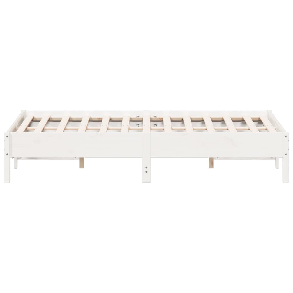 sengeramme uden madras 140x200 cm massivt fyrretræ hvid