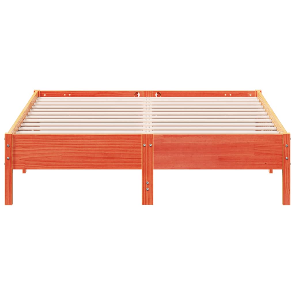 sengeramme uden madras 140x200 cm massivt fyr gyldenbrun