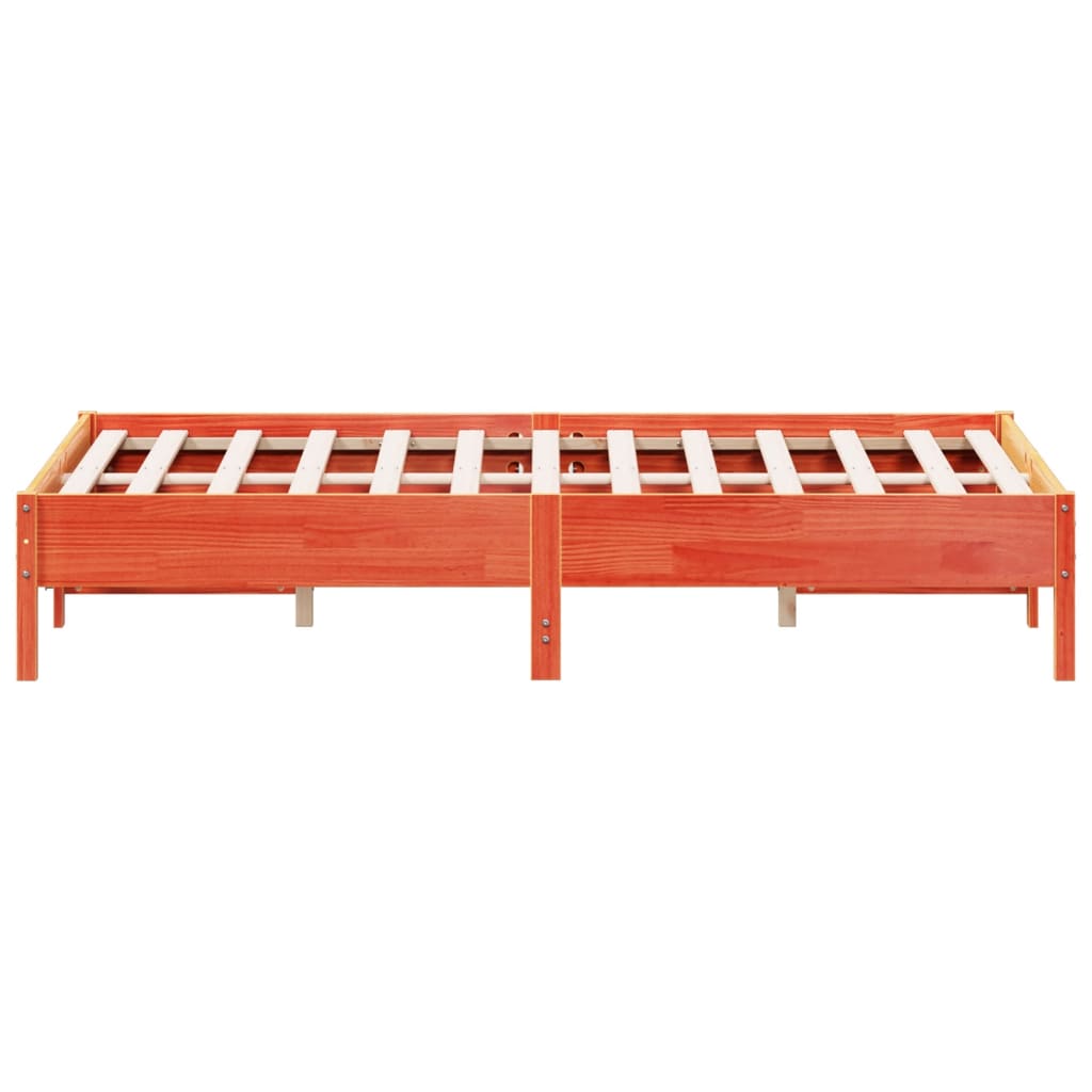 sengeramme uden madras 140x200 cm massivt fyr gyldenbrun