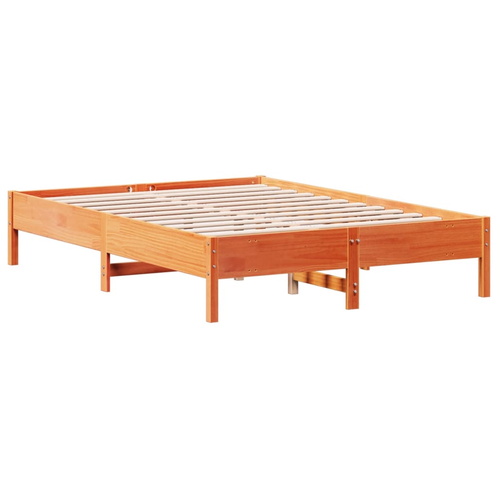 sengeramme uden madras 140x200 cm massivt fyr gyldenbrun