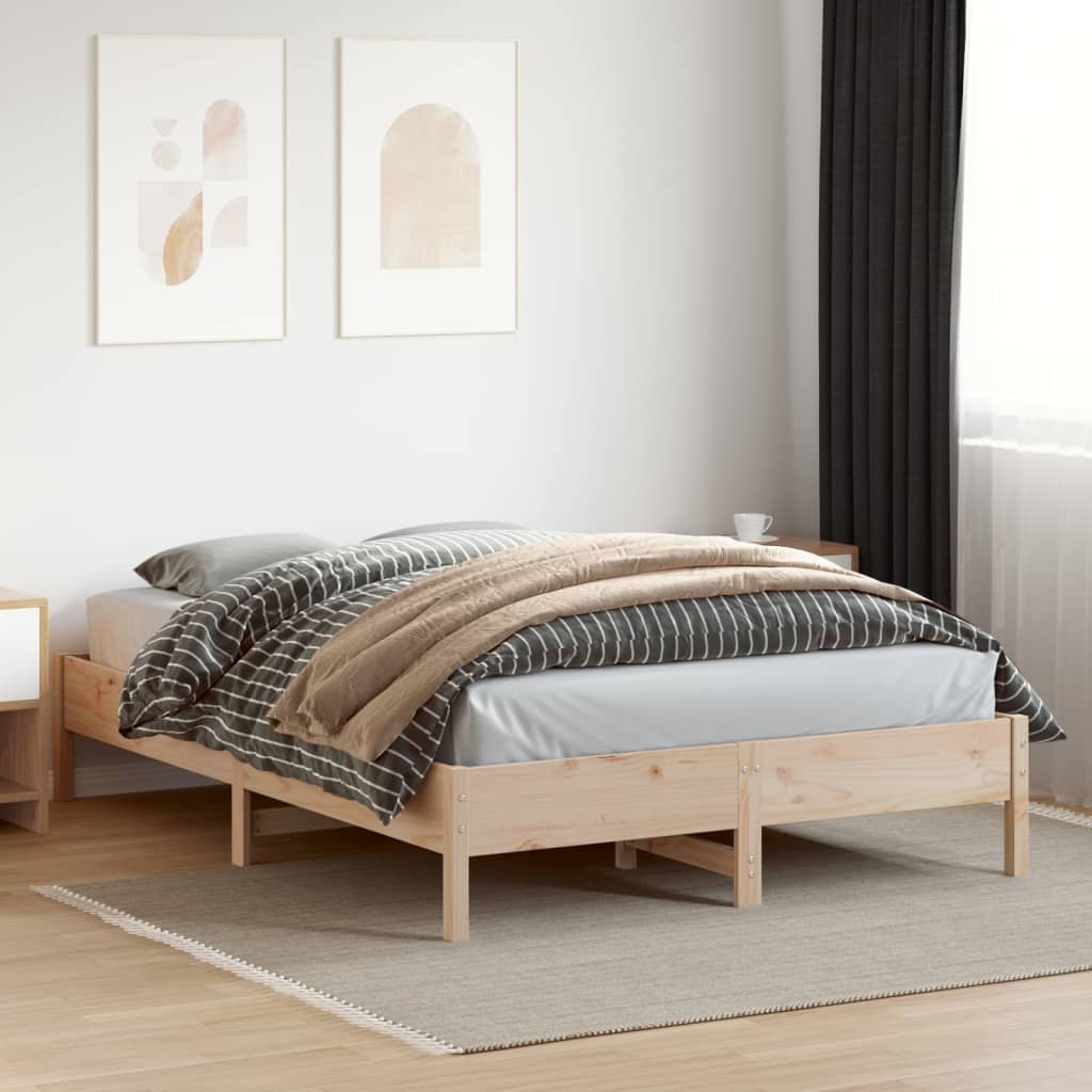 sengeramme uden madras 120x200 cm massivt fyrretræ