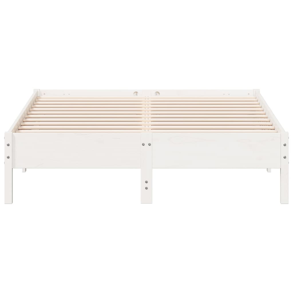 sengeramme uden madras 120x200 cm massivt fyrretræ hvid