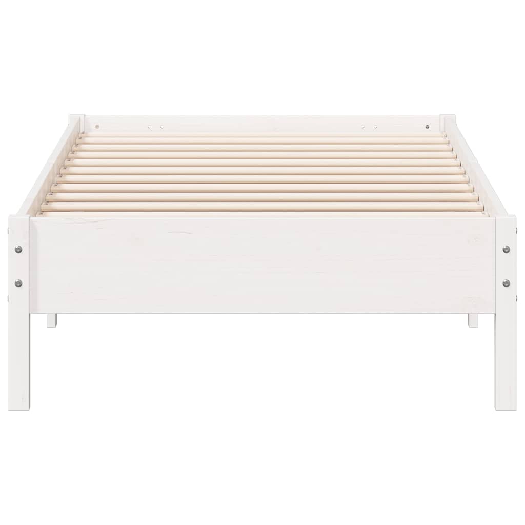 sengeramme uden madras 100x200 cm massivt fyrretræ hvid