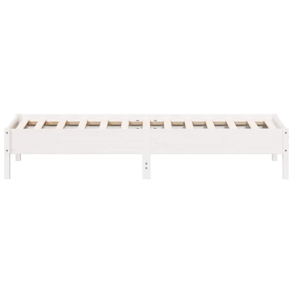 sengeramme uden madras 100x200 cm massivt fyrretræ hvid